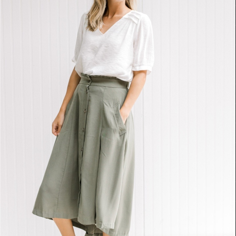 Mittoshop Asymmetrical Olive Skirt